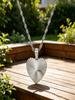 Titanium Steel Engraved Heart and Flower Pendant Necklace, 18K Gold-Plated Celebrity Style Jewelry.