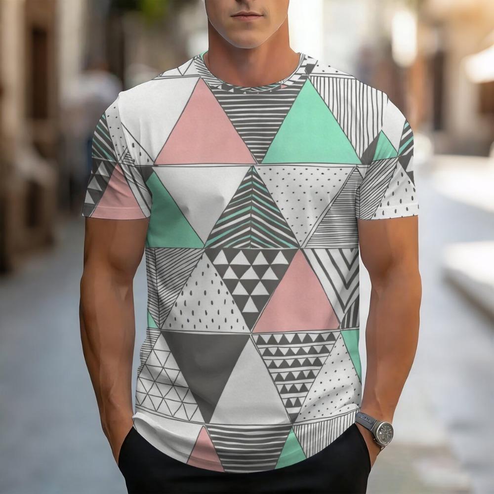Men s casual, fashionable, comfortable, summer style, geometric patterns XS