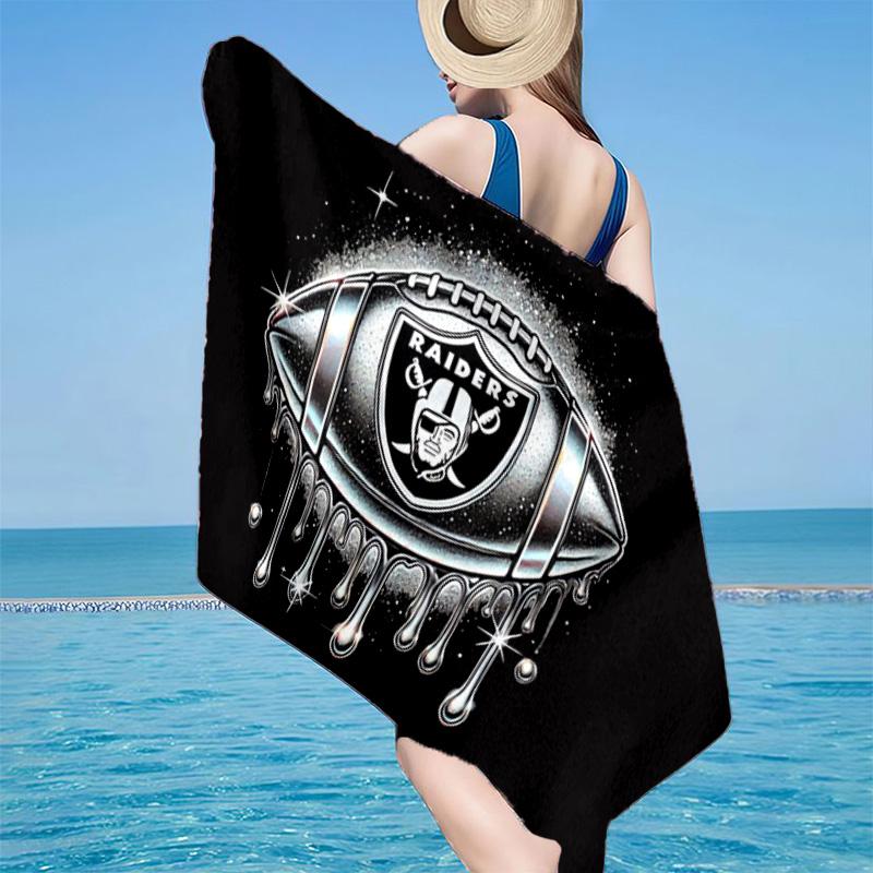 Las Vegas Raiders Mikrofaser Strandtuch, Leicht und Schnelltrocknend, für Sommerreisen, Strand-Essential, Schwimmbad