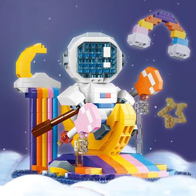 Spaceman Astronaut Bausteine Spielzeug Set mit Display Box Desktop Dekoration Mini Ziegel Kinder DIY Spielzeug Urlaub Geschenke