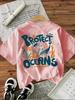 Retro Ocean Art 100% Cotton Women's Retro Print T-Shirt Soft Crew Neck Short Sleeve Top Vintage Shirt Design