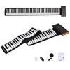 Twinbasto Electronic Piano, 88 Keys, Roll-Up Piano, 128 Voices, Rechargeable, MIDI Compatible, Roll-Up, Foldable, Built-in Speaker, Lightweight, Porta