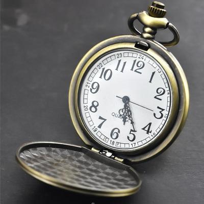 Mænds Vintage Hul Ud Cirkulær Lommur Kæde Kvarts Lommur Souvenir Gave