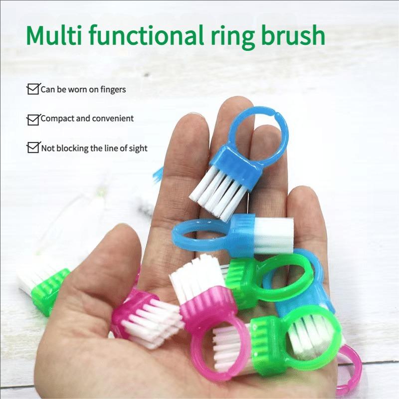 3/5pcs Mini Ring Brushes -Compact & Portable Finger & Nail Cleaning Tools,Durable Plastic Bristles for Dust,Debris,Dirt Removal