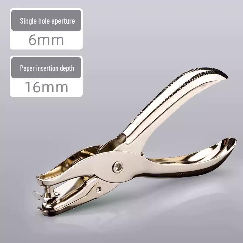 Deli 0114 Metal Handheld Single Hole Puncher for Cards