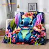 Coperta morbida in flanella con Stitch mostro cartone animato, Coperta da lancio Coperta comoda per picnic Letti Divano Casa Camera da letto Regalo Bambino