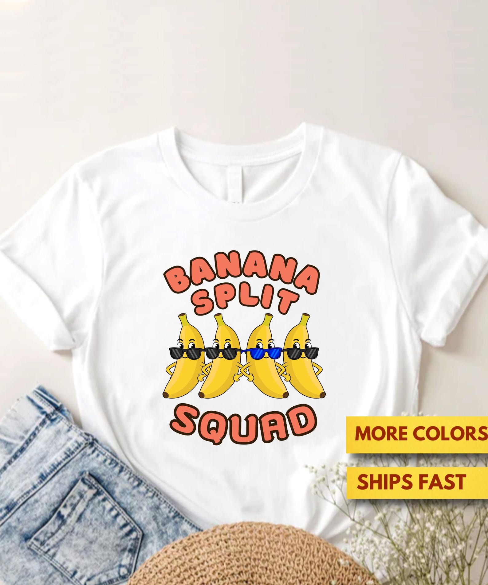 Banana Splits Shirt, Banana Split Squad, Funny Ice Cream Shirt, Sassy And Cool Banana Split Ice Cream Lovers GifT shirt, Ultra Soft Tee M
