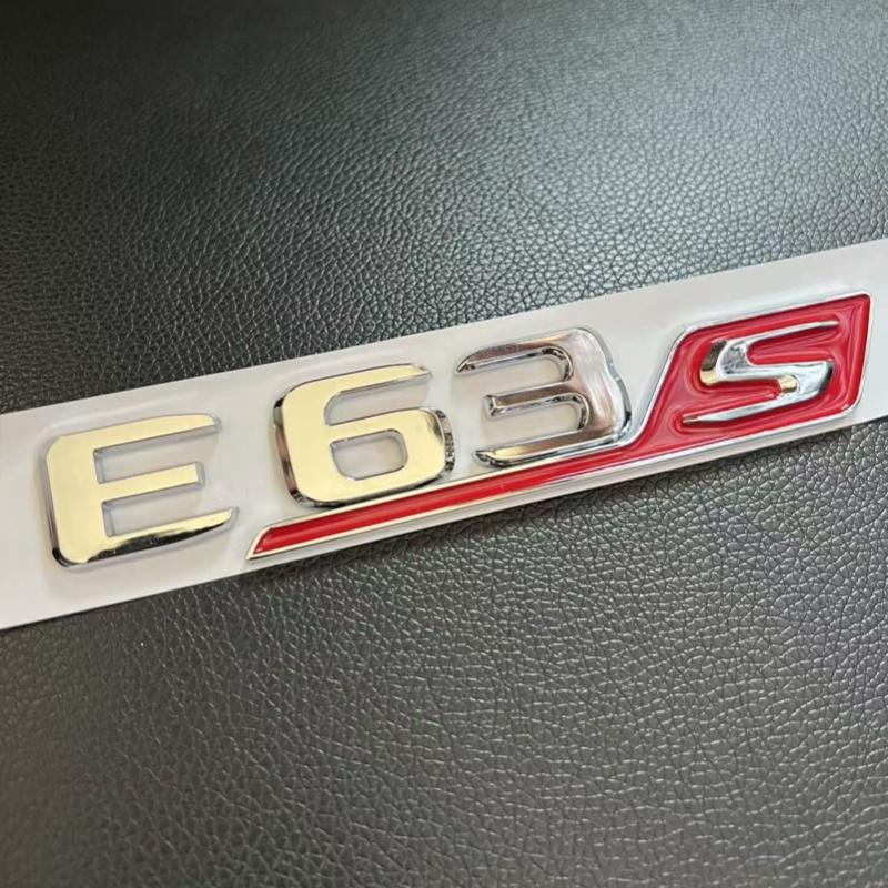 For Black Car Letters E63 E63S Logo Logo Sticker Car Suitcase Badge Decal Mercedes Benz E63 E63S W213 Accessories