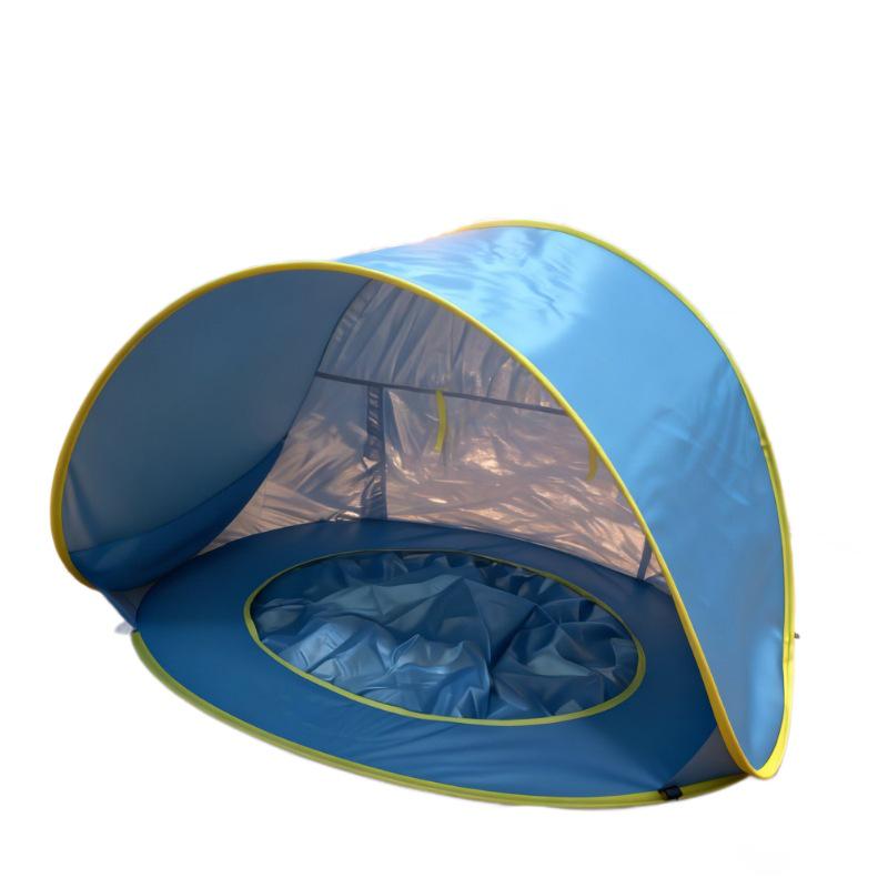 Children's Sun Protection Beach Tent - Blue/Pink, Foldable Outdoor Toy Playhouse