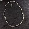 Zinc Zinc Alloy Bamboo Joint Chain Silver Color Snake Bone Chain New Trendy Punk Necklace  Music Festival