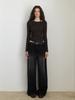 ETMON Damaged Black Denim Pants Black