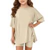 Sommeroutfits für Mädchen, 2-teilige Sets aus Hemden und Shorts, Frühlingsoutfits, Sportshorts-Sets für Teenager-Mädchen