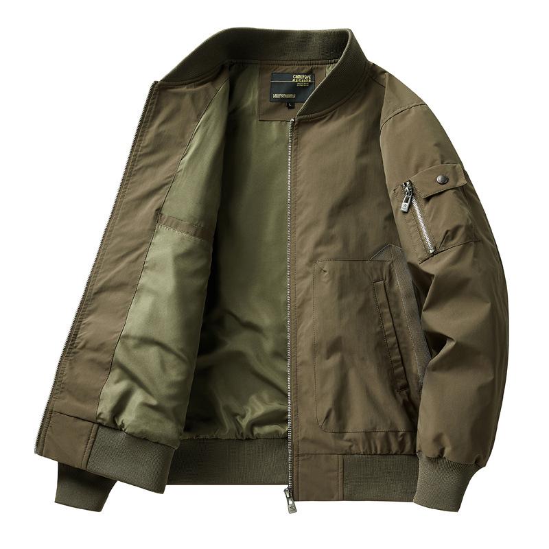 Men's Retro Flight Suit Baseball Jacket - Casual, Loose, Versatile Outerwear