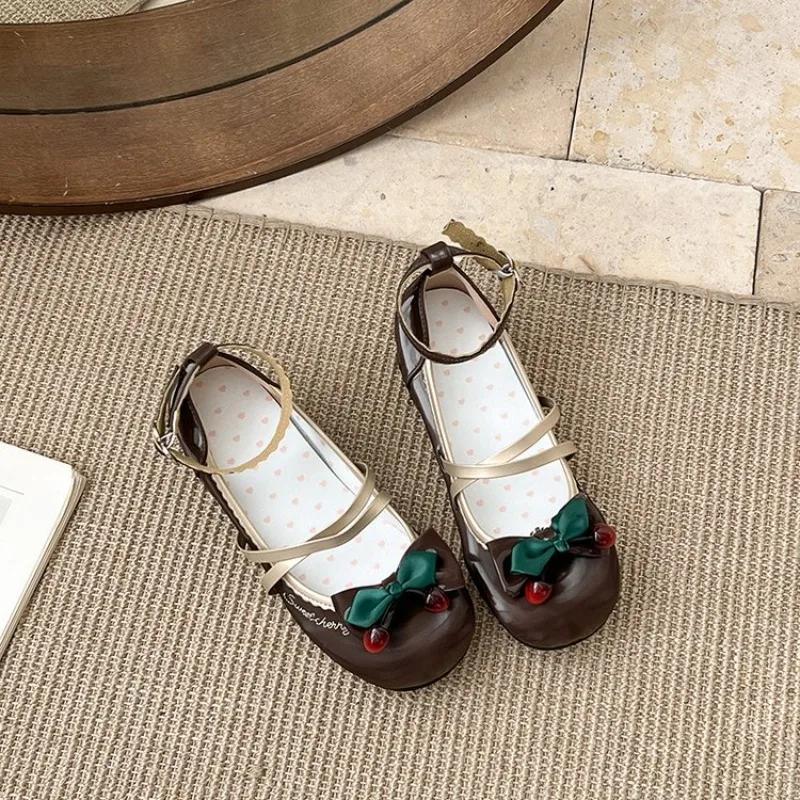 Modische weinrote strukturierte Lolita-Einzelschuhe für Damen 2025 Frühling und Herbst Neu Japanische Soft Girl Kleine Lederschuhe