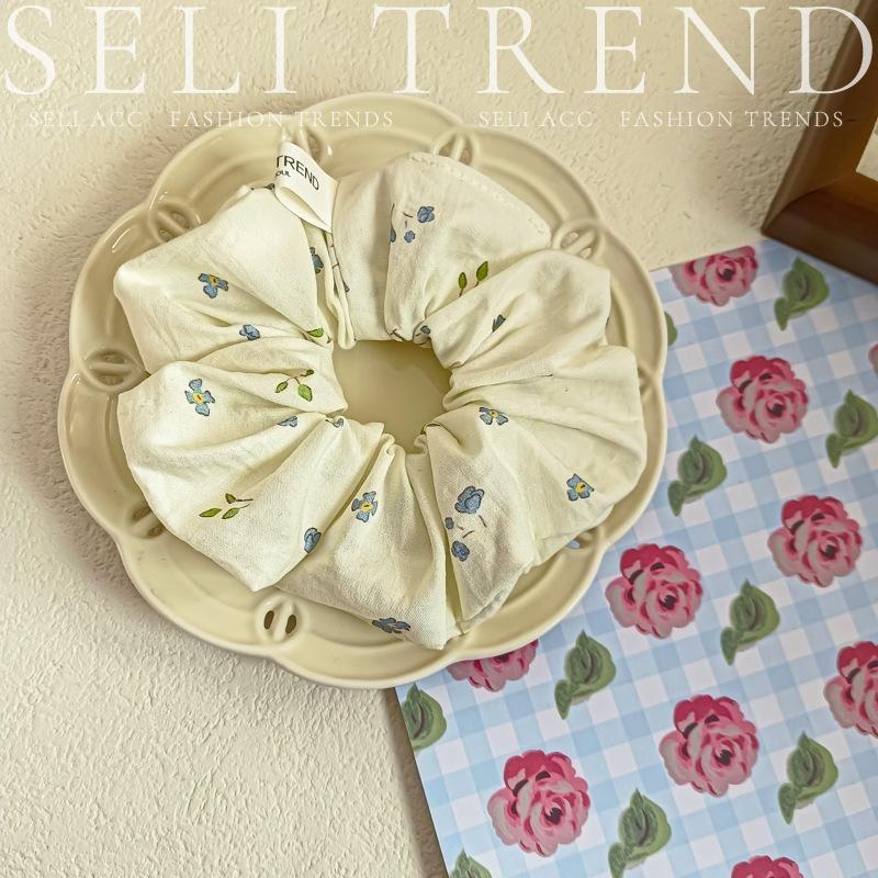 Scrunchie Multi Styles Floral Plaid Soft Fabric Minimalist Versatile Women Hair Tie Hair Accessories
