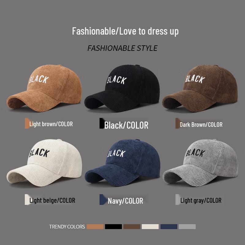 ZHENYUEQI Unisex Striped Corduroy Baseball Cap