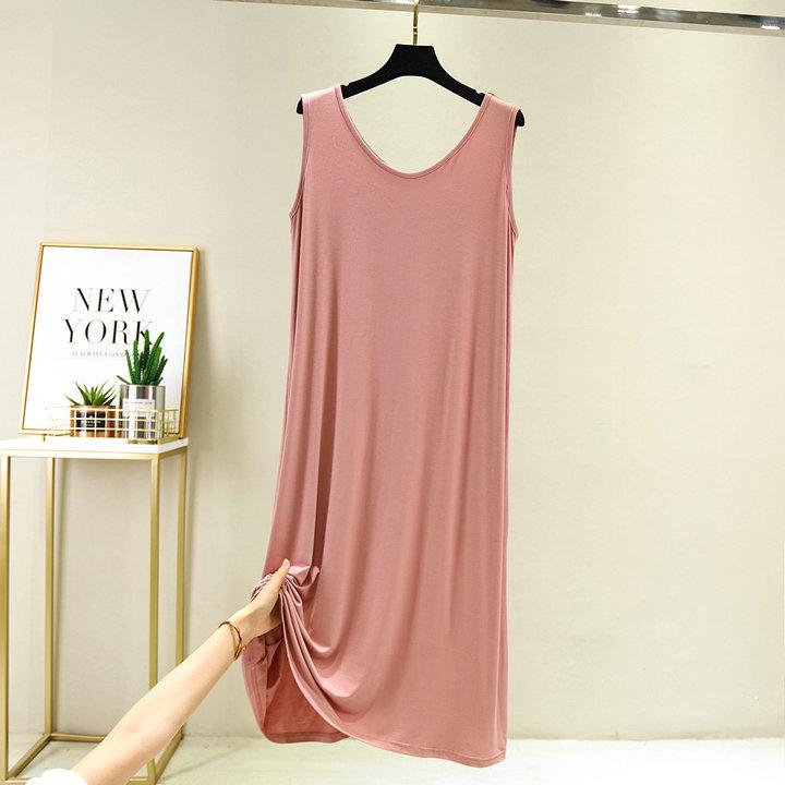 Women's Plus Size Modal Sleeveless Mid-Length Camisole Nightgown