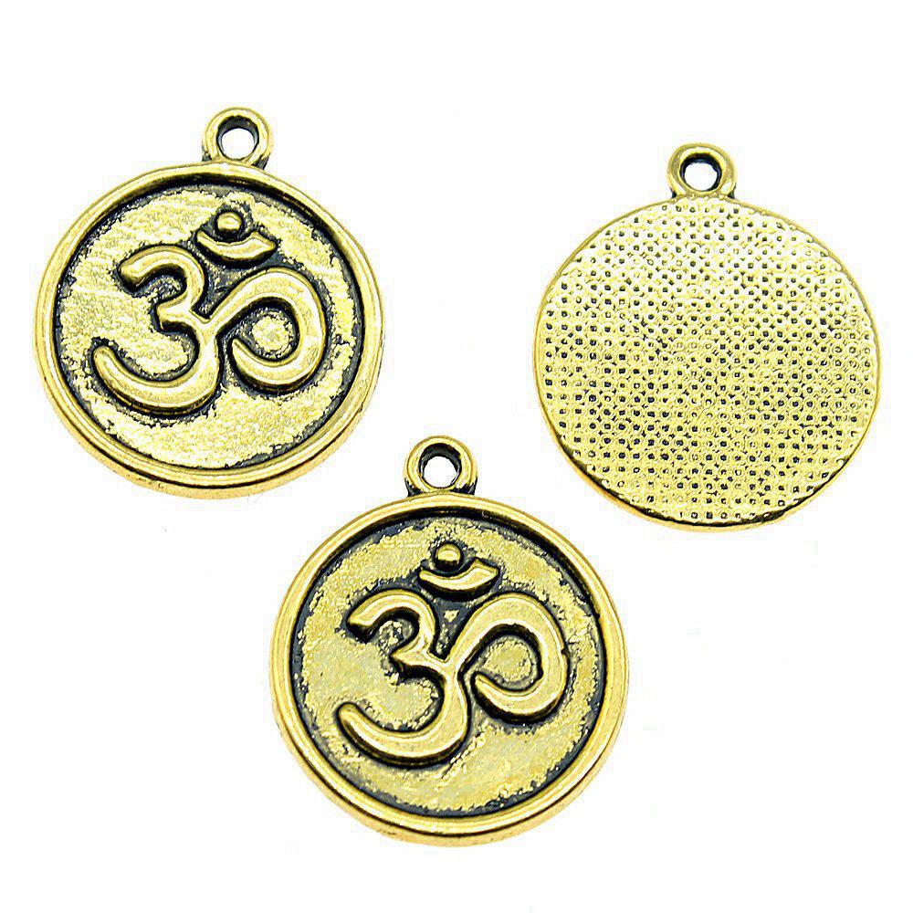 Om Lotus Charms Sports Pendants For Spiritual Yoga Themed Jewelry