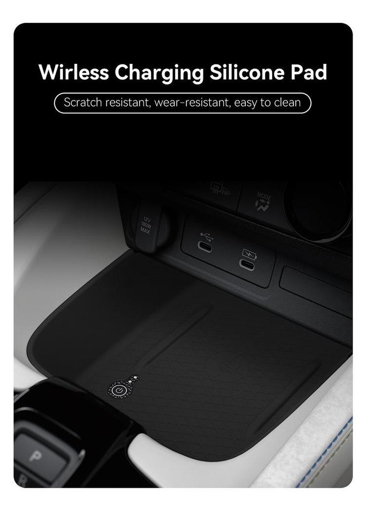 Wireless Charging Silicone Pad: Compatible with 25 Prelude Models, Dustproof Car Central Control Storage