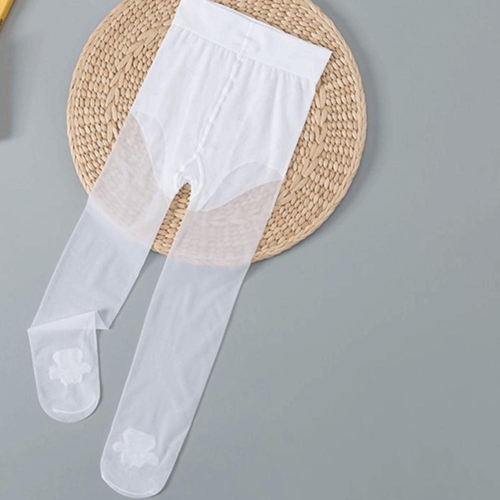 

Transparent 3-14Y Summer Stretchy Children Breathable Cat Paw Silk Pantyhose Stockings Kid Tights XL белый