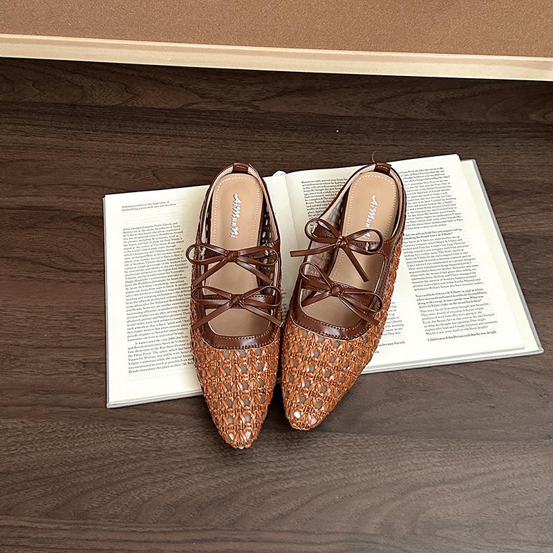 Fashion Summer Hollow Out Women Mules Slippers Elegant Butterfly-knot Slides Ladies Outdoor Street Style Sandalias