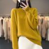 Semi-turtleneck twist sweater women's autumn and winter new solid color inner fashion bottoming shirt loose thickened pullover knitted sweater