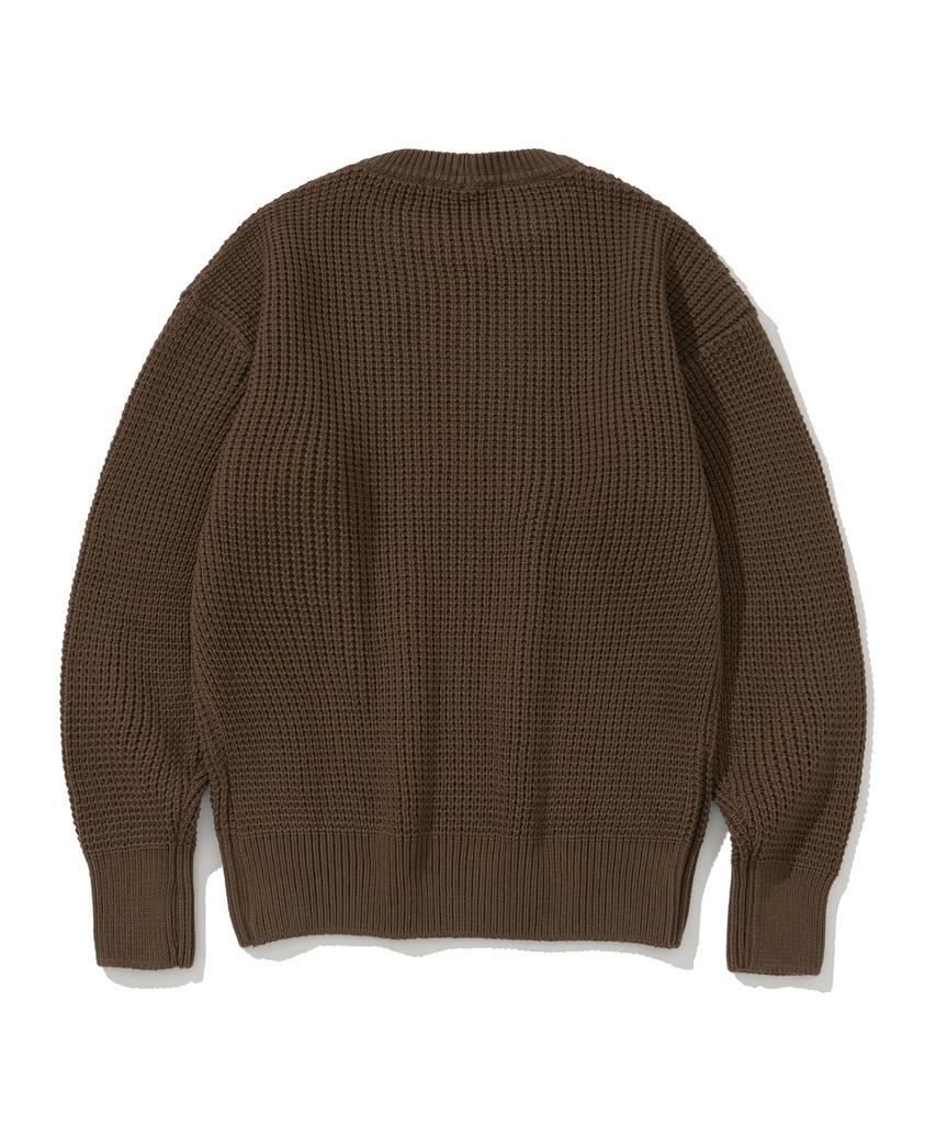 KNITTED Cotton Useful Castle Round Knit Brown