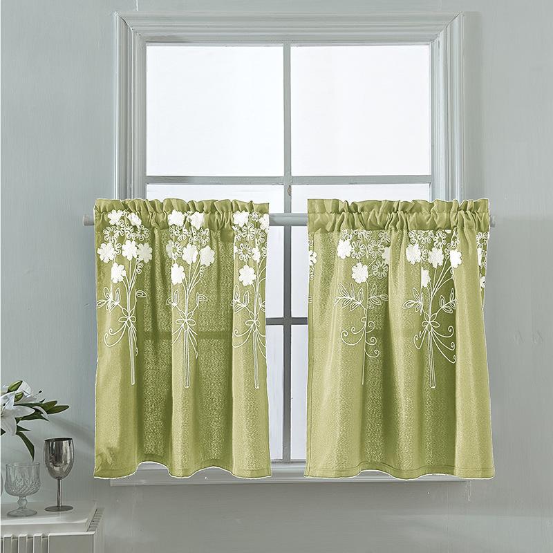 Finished Curtains, Short Curtains, Polyester And Cotton Embroidery Curtains, Finished Curtains