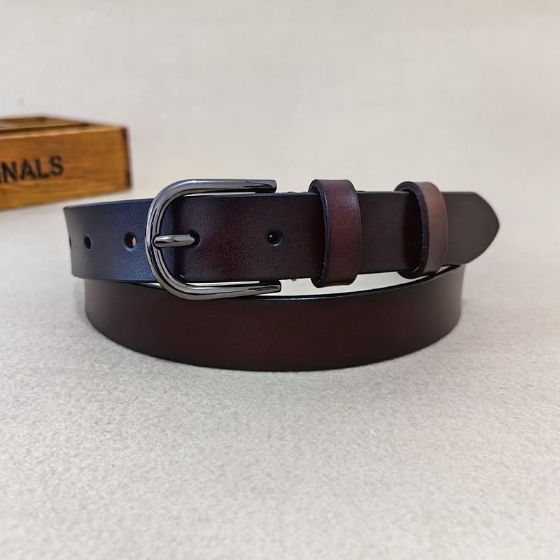 Classic Genuine Leather Belt For Women With Alloy Buckle For Casual And Office Wear