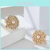 Luxury Alloy Flower Design Scarf Buckle With Pearls And Rhinestones For Women