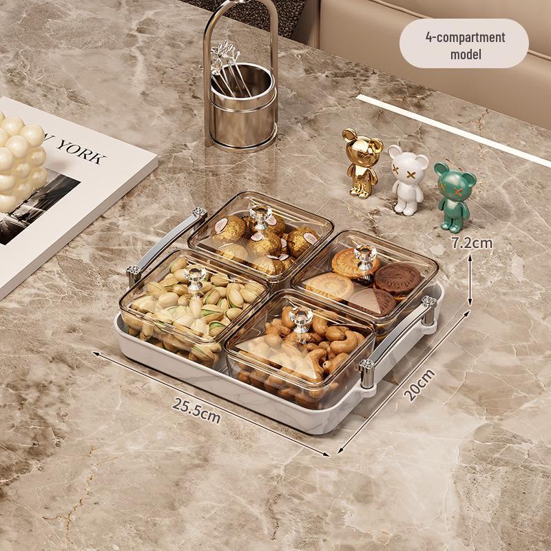 Elegant Multi-Section Candy Dish for Home: Nut & Dried Fruit Tray