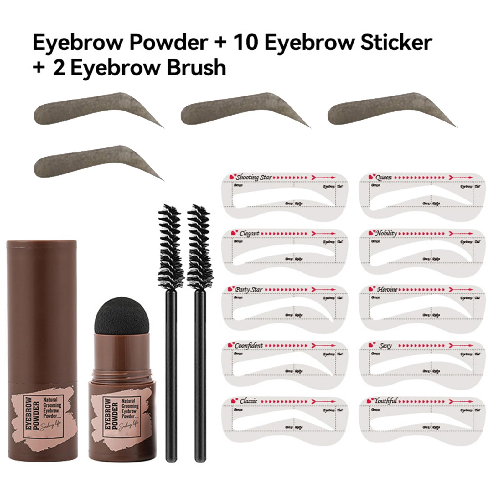 

Women Waterproof Eyebrow Stamp Kit Easy to Use for Perfect Brows All in One Makeup Tool Set with 10 Reusable Stencils and 2 Brushes One Size