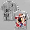 Hot Anime Hunter X Hunter Hisoka Graphic Tee Men Short Sleeve Clothing Washed Cotton Tshirt Casual T-shirt Harajuku Male T Shirt