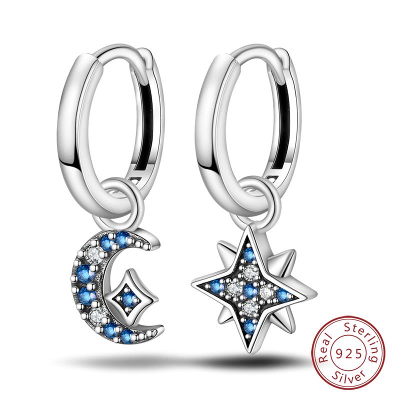 Hot 925 Sterling Silver Earrings Charm Simple Shining Lotus Zircon Wedding Women Jewelry Gift