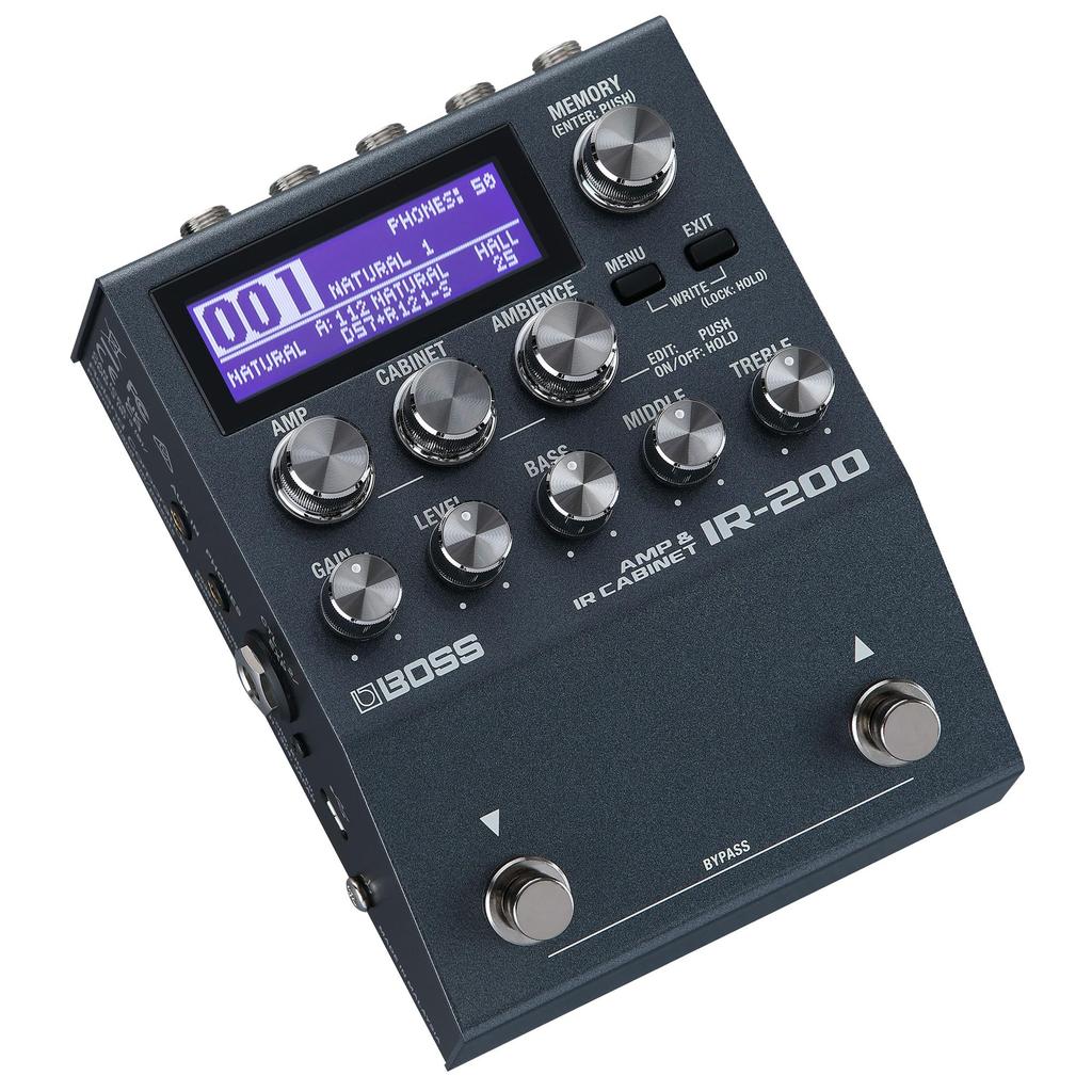BOSS Cabinet IR Amp Cabinet Processor with a wide range of preamp models and diverse cabinet Ideal for live and IR-200 Pedal & IRs. recording,