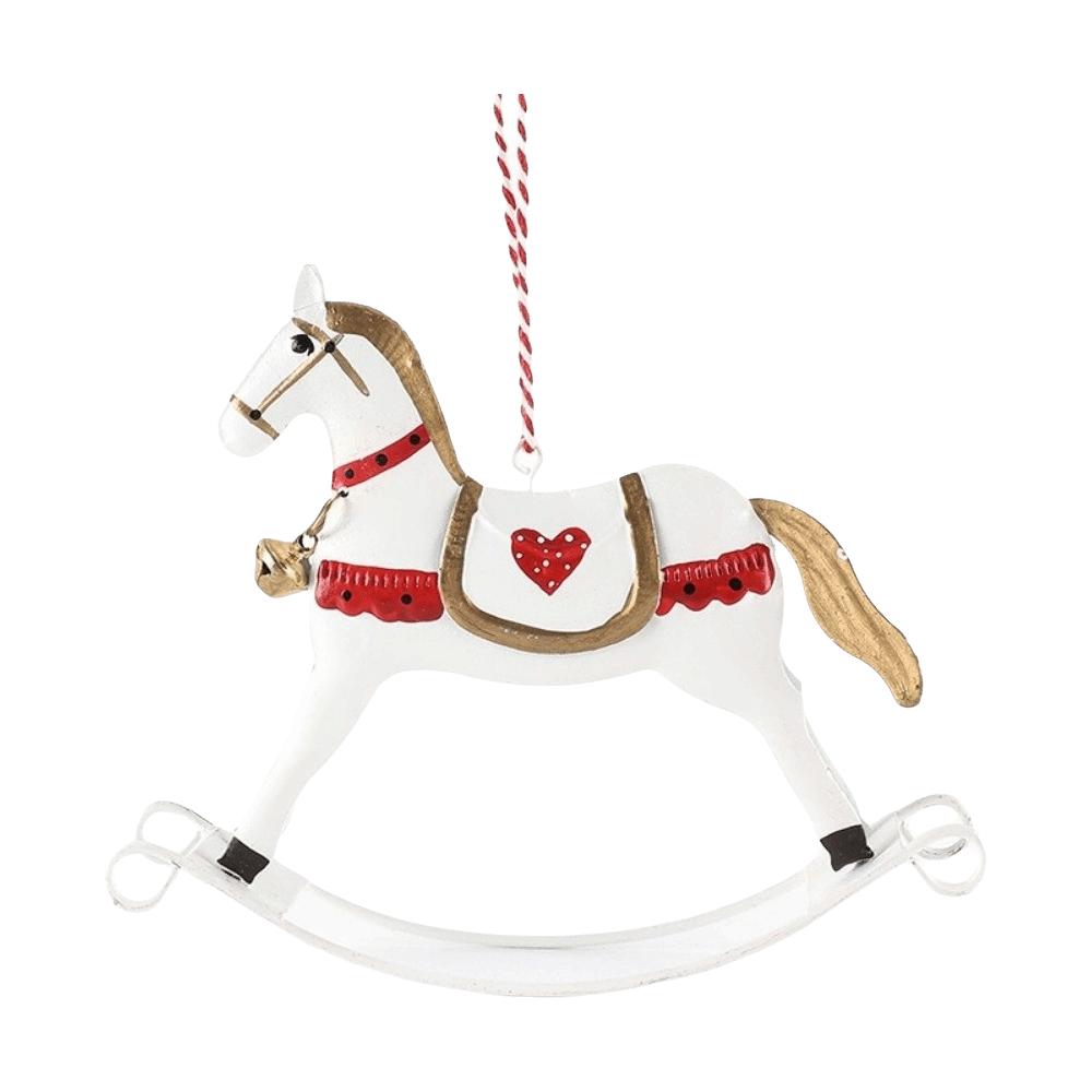 DIY Rocking Horse Pendant Retro Style Iron Horse Hanging With Bell Creative Christmas Tree Decoration Creative Decoration