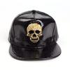 European and American new crocodile pattern PU leather baseball cap male trend hip hop skull flat brim hat street men and women