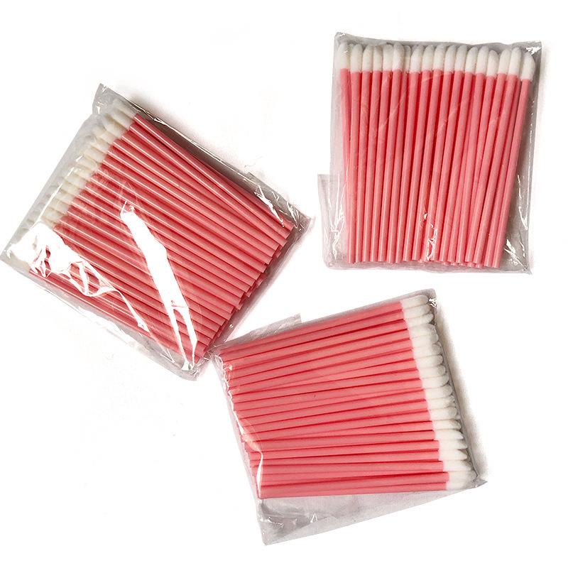 Portable Disposable Lip Brush with Hollow Handle - Flocked Lip Gloss Applicator Makeup Tool