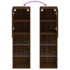 TV Cabinet with LED Lights Brown Oak Effect 12 x 12 x 40.2 in (L x W x H)