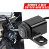 3-Way Motorcycle Handlebar Switch Side Mirror Mount Modification Accessories Motorcycle Light Controller Aluminum Alloy