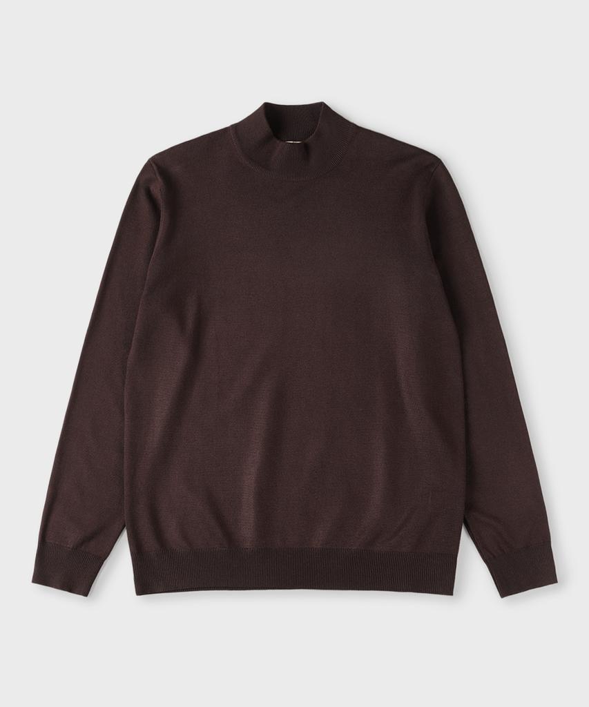 PANICALE Wine Viscose Blend Mock Neck Knit