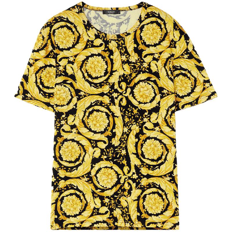 Versace Мужская футболка с золотым принтом L