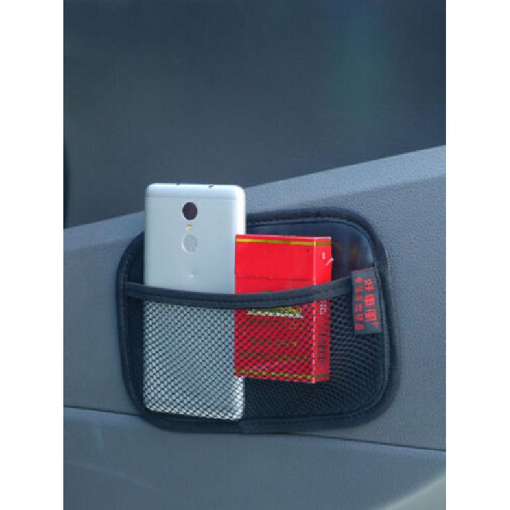 1x Car Storage Net Bag Leather Pocket Seat Organizer Bag Phone Holder