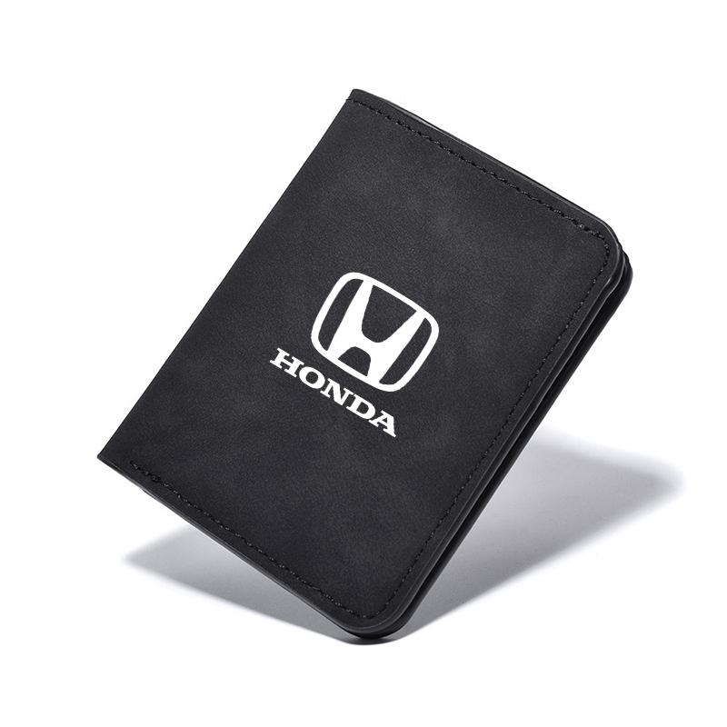 Fashion Car Emblems Driver License Cover Credit Card Wallets Holder Accessory For Honda Accord CRV Civic Jazz City Odyssey Mugen XD9