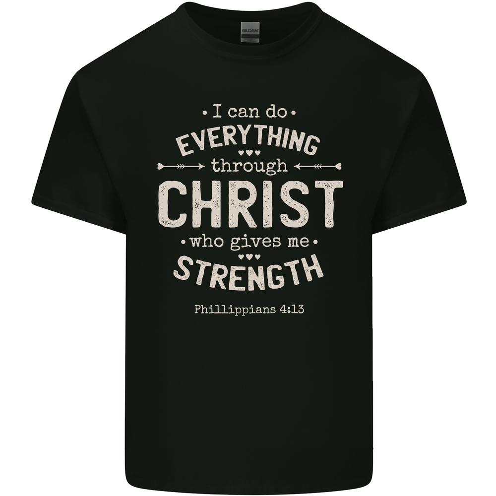Christ Gives Me Strength Christian Jesus God Kids T-shirt Childrens S