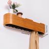 Walnut Wooden Wall Mounted Coat Rack & Clothing Organizer Living Room Clothes Hanger & Coat Hook