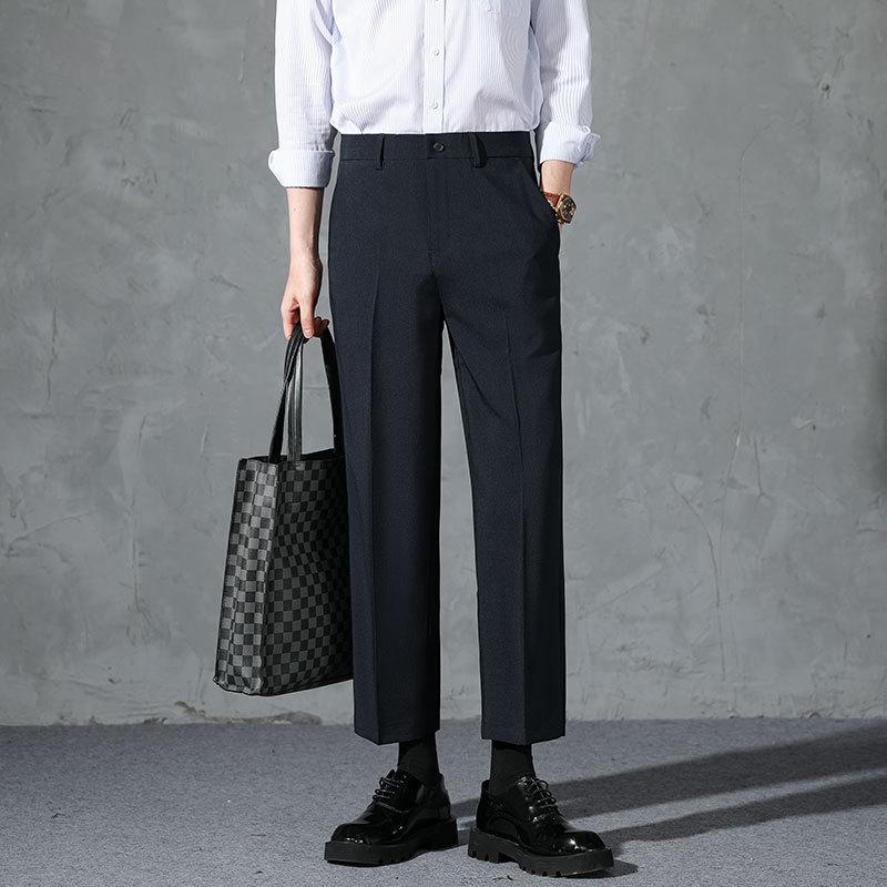 Summer men's casual pants straight loose men's business nine-point pants