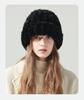 Women's Large Head Circumference White Knitted Wool Beanie - Fluffy, Warm, and Face-Slimming for Autumn and Winter