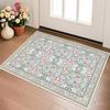 Tapete com Padrão Floral Design Retrô Macio e Antiderrapante Adequado para Sala de Estar Quarto e Decoração de Casa