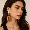Popular Versatile Resin Metal Hammer Stud Earrings Women's Niche Design Geometric Trapezoidal Earrings, Advanced Sense